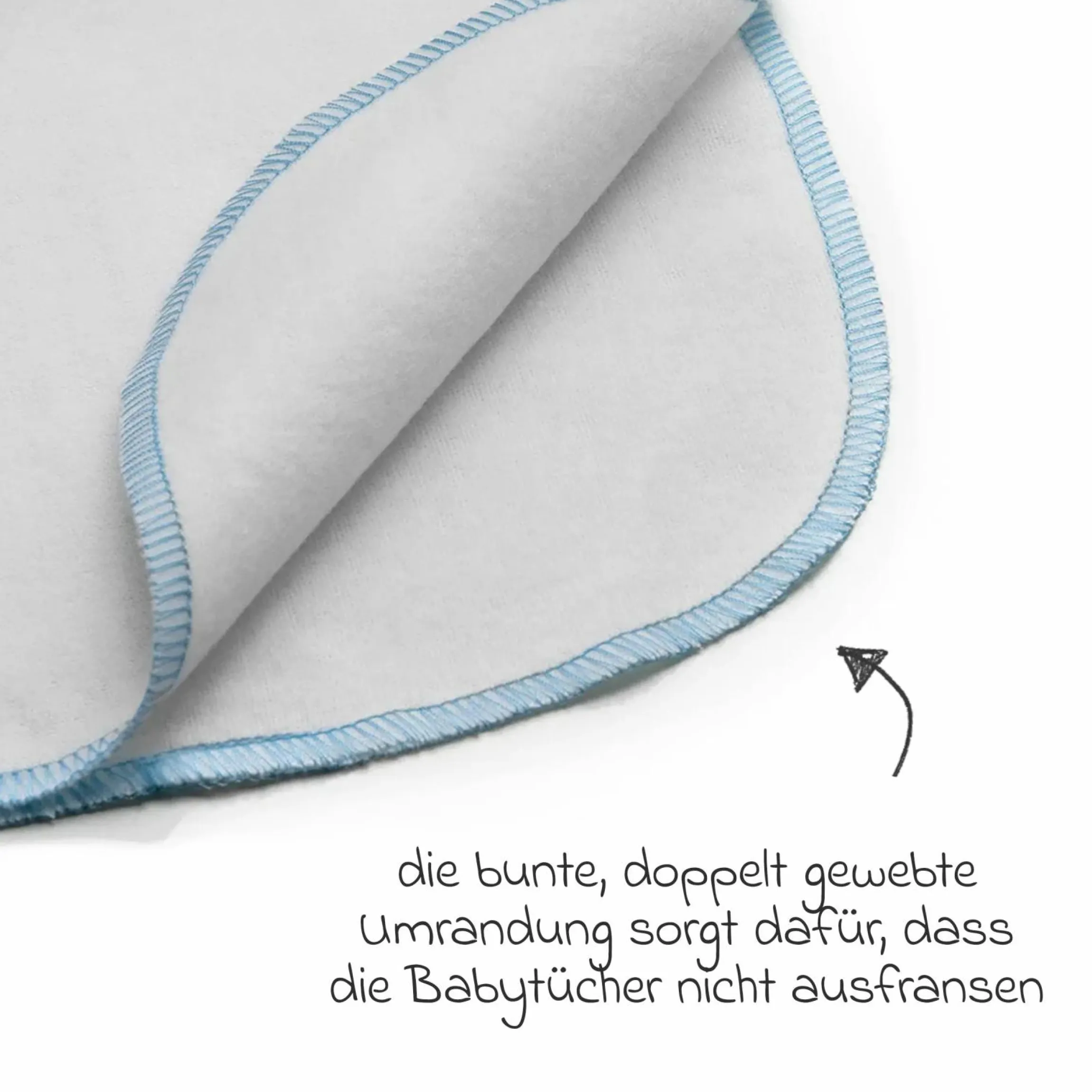 Molton Flanell Baby Waschlappen 9er Pack 30 x 30 cm - Blau Grün
