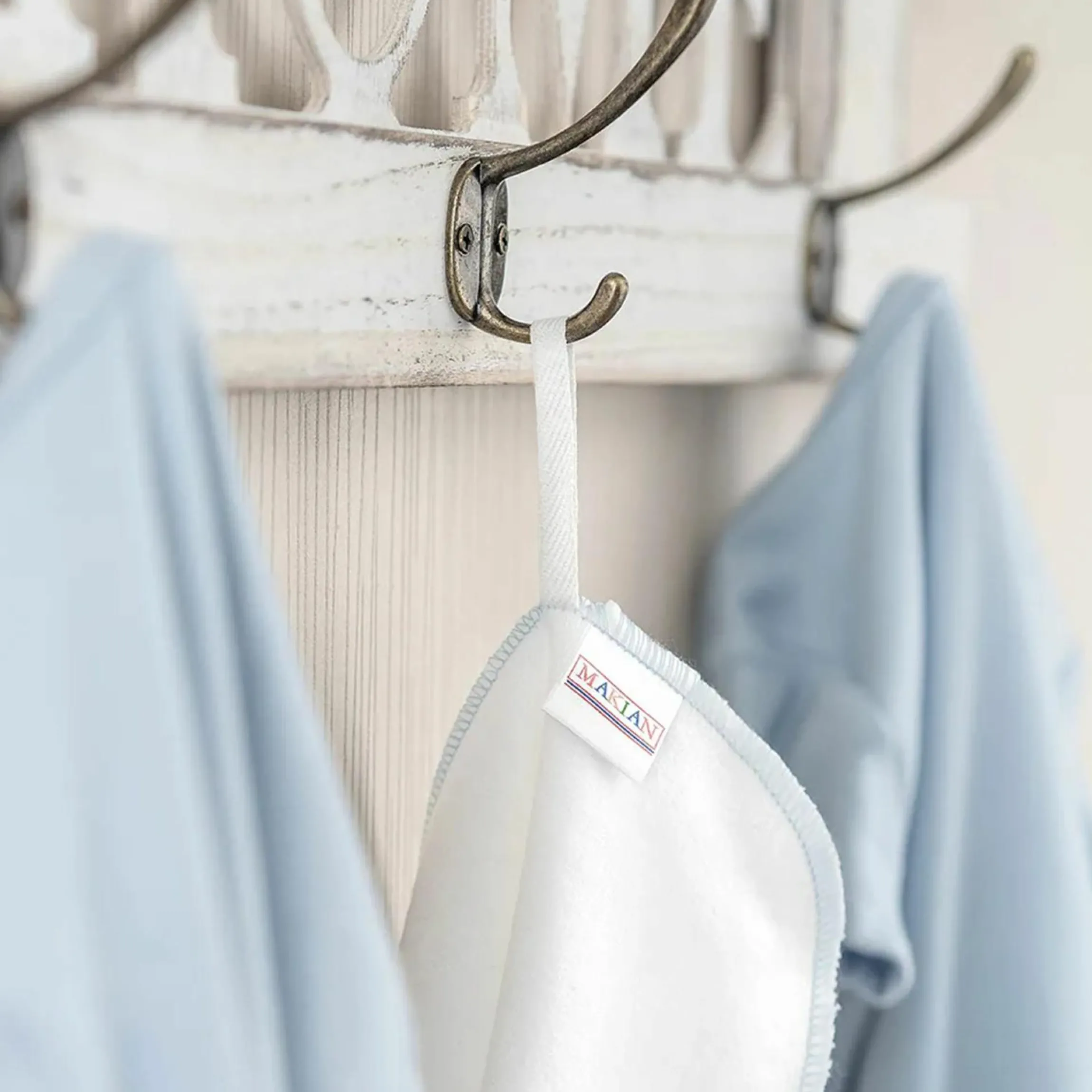Molton Flanell Baby Waschlappen 9er Pack 30 x 30 cm - Blau Grün