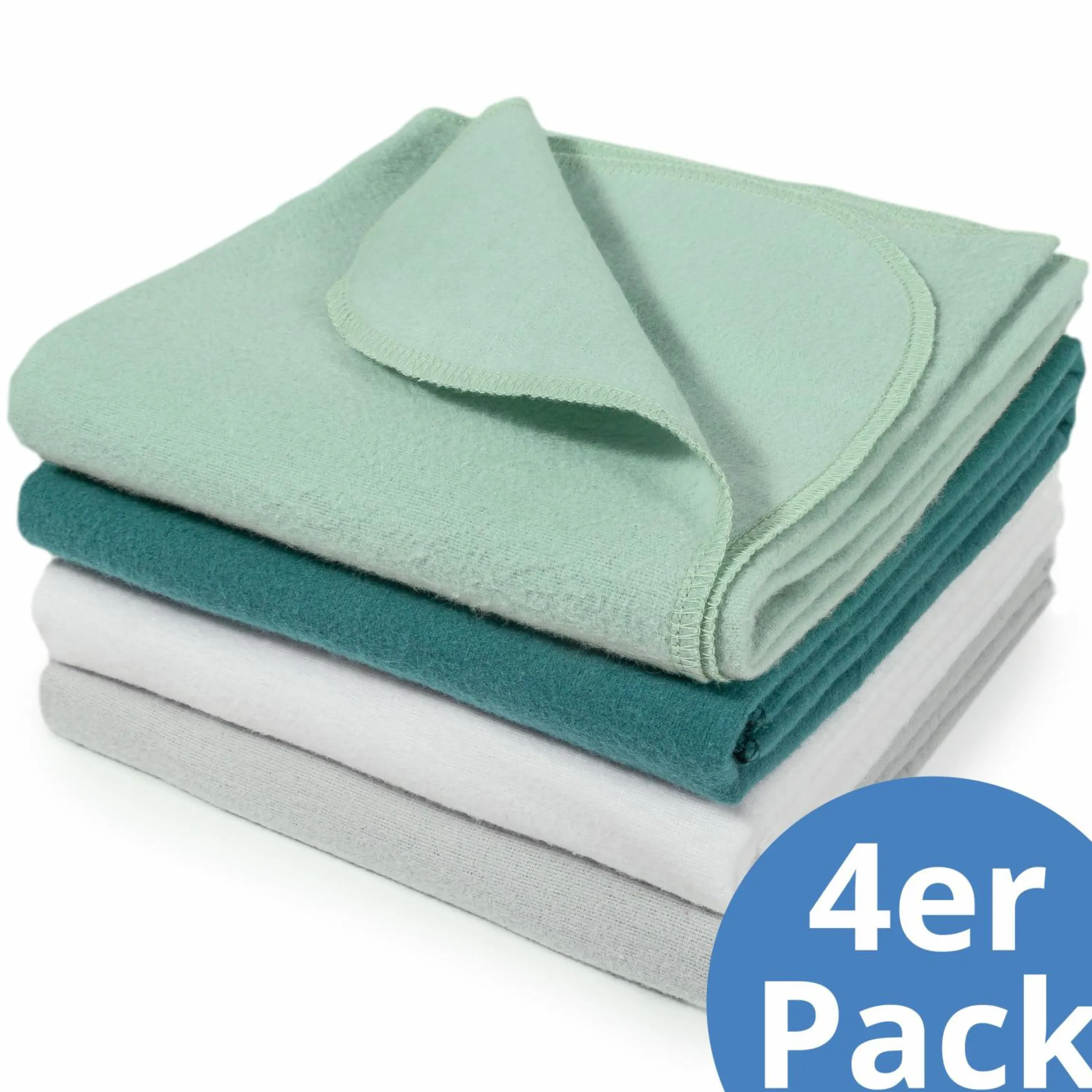 Moltontuch / Moltonwindel 4er Pack 80 x 80 cm - Patina / Mint