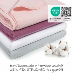 Moltontuch / Moltonwindel 4er Pack 80 x 80 cm - Orchidee / Puder