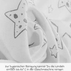 Moltontuch 3er Pack - Sterne - Weiß Grau