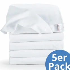 Moltontuch 5er Pack 80 x 80 - Weiß