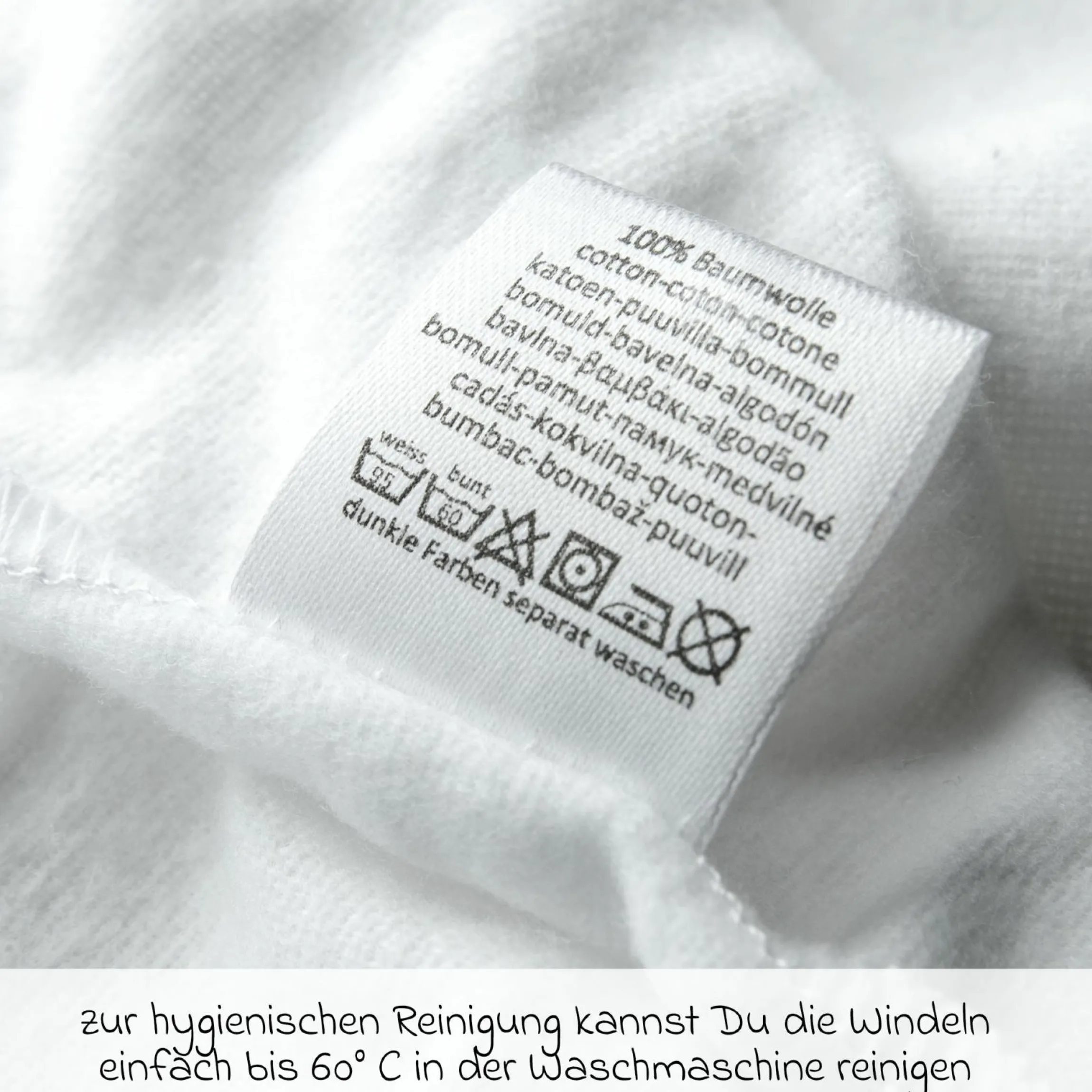 Moltontuch 5er Pack 80 x 80 - Weiß