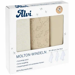 Moltonwindel / Moltontuch 3er Pack - Organic Cotton 80 x 80 cm - Starfant