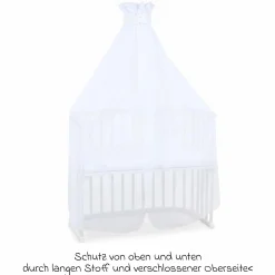 Moskitoschutz und Himmel für alle Beistellbetten bis 96 cm Länge - Sternenmix Weiß - Sand/Beere - Kollektion 2024