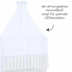 Moskitoschutz und Himmel für alle Beistellbetten bis 96 cm Länge - Sternenmix Weiß - Sand/Beere - Kollektion 2024