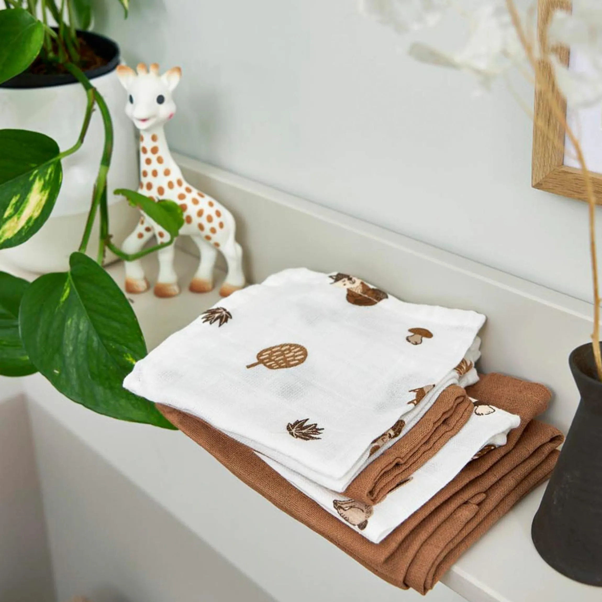 Mulltuch / Waschtuch / Spucktuch 3er Pack 30 x 30 cm - Forest Animals - Toffee
