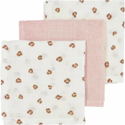 Mulltuch / Waschtuch / Spucktuch 3er Pack 30 x 30 cm - Mini Panther - Soft Pink