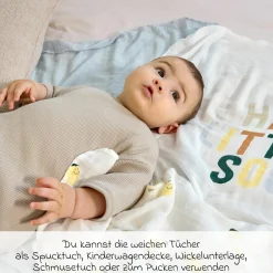 Mulltuch 3er Pack Heavenly Soft Swaddle L - Bambus 80 x 80 cm - Happy Fruits - Lemon