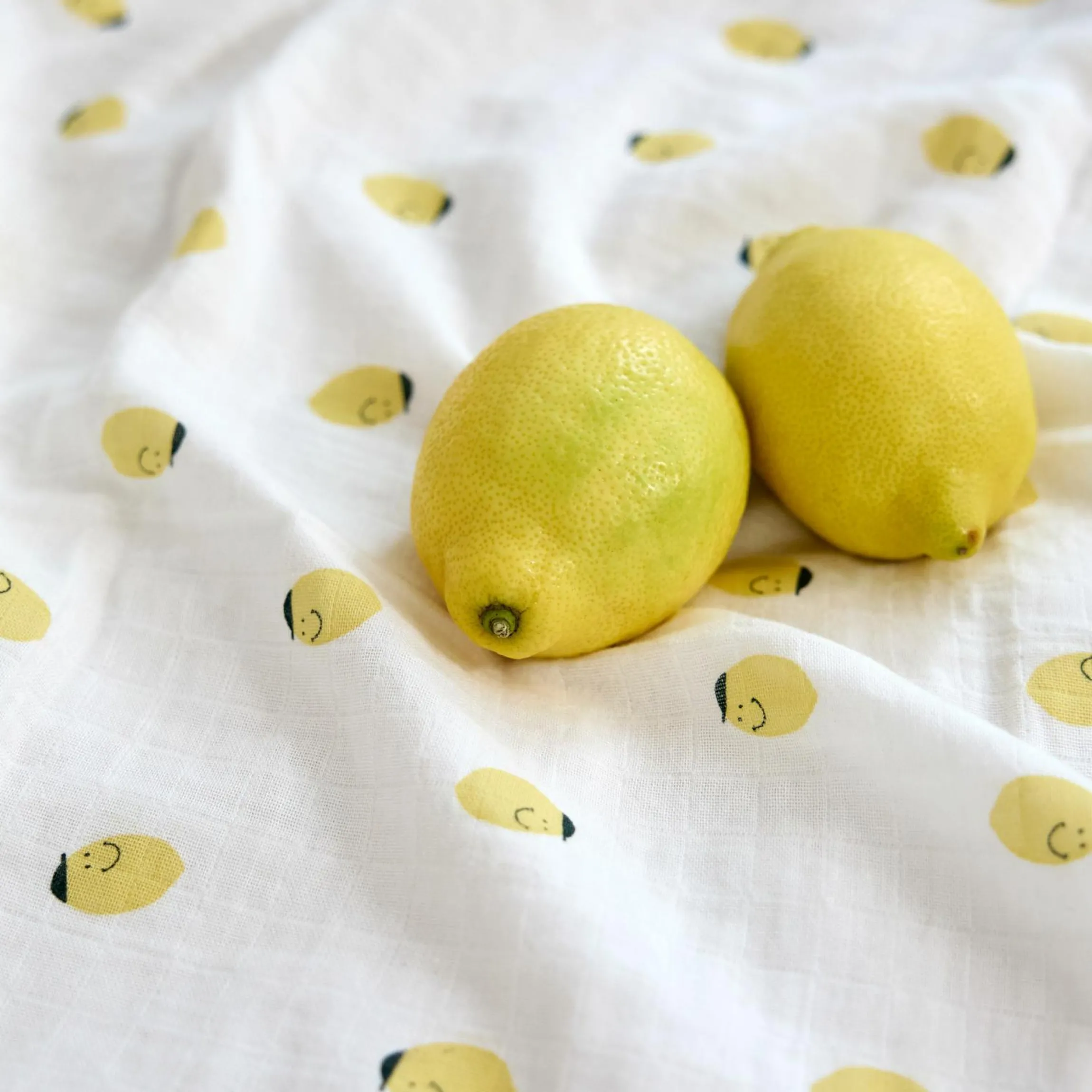 Mulltuch 3er Pack Heavenly Soft Swaddle L - Bambus 80 x 80 cm - Happy Fruits - Lemon