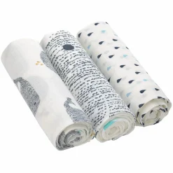 Mulltuch 3er Pack Heavenly Soft Swaddle L - Bambus 80 x 80 cm - Little Water Whale