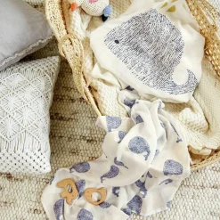 Mulltuch 3er Pack Heavenly Soft Swaddle L - Bambus 80 x 80 cm - Little Water Whale