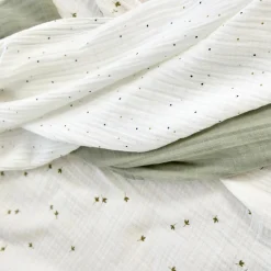 Mulltuch 3er Pack Swaddle L Bio-Baumwolle 85 x 85 cm - Leave - Olive