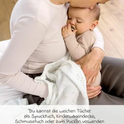 Mulltuch 3er Pack Swaddle M Bio-Baumwolle 60 x 60 cm - Leave - Olive Milky