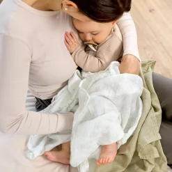 Mulltuch 3er Pack Swaddle M Bio-Baumwolle 60 x 60 cm - Leave - Olive Milky