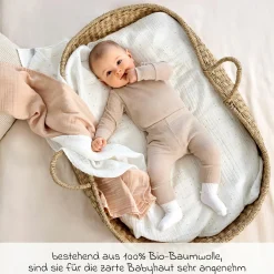 Mulltuch 3er Pack Swaddle L Bio-Baumwolle 85 x 85 cm - Moon - Peach