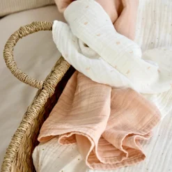 Mulltuch 3er Pack Swaddle L Bio-Baumwolle 85 x 85 cm - Moon - Peach