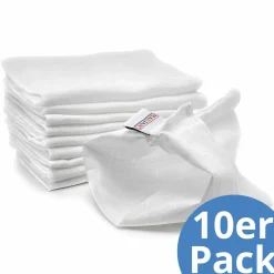 Mull-Waschhandschuh 10er Pack - Weiß