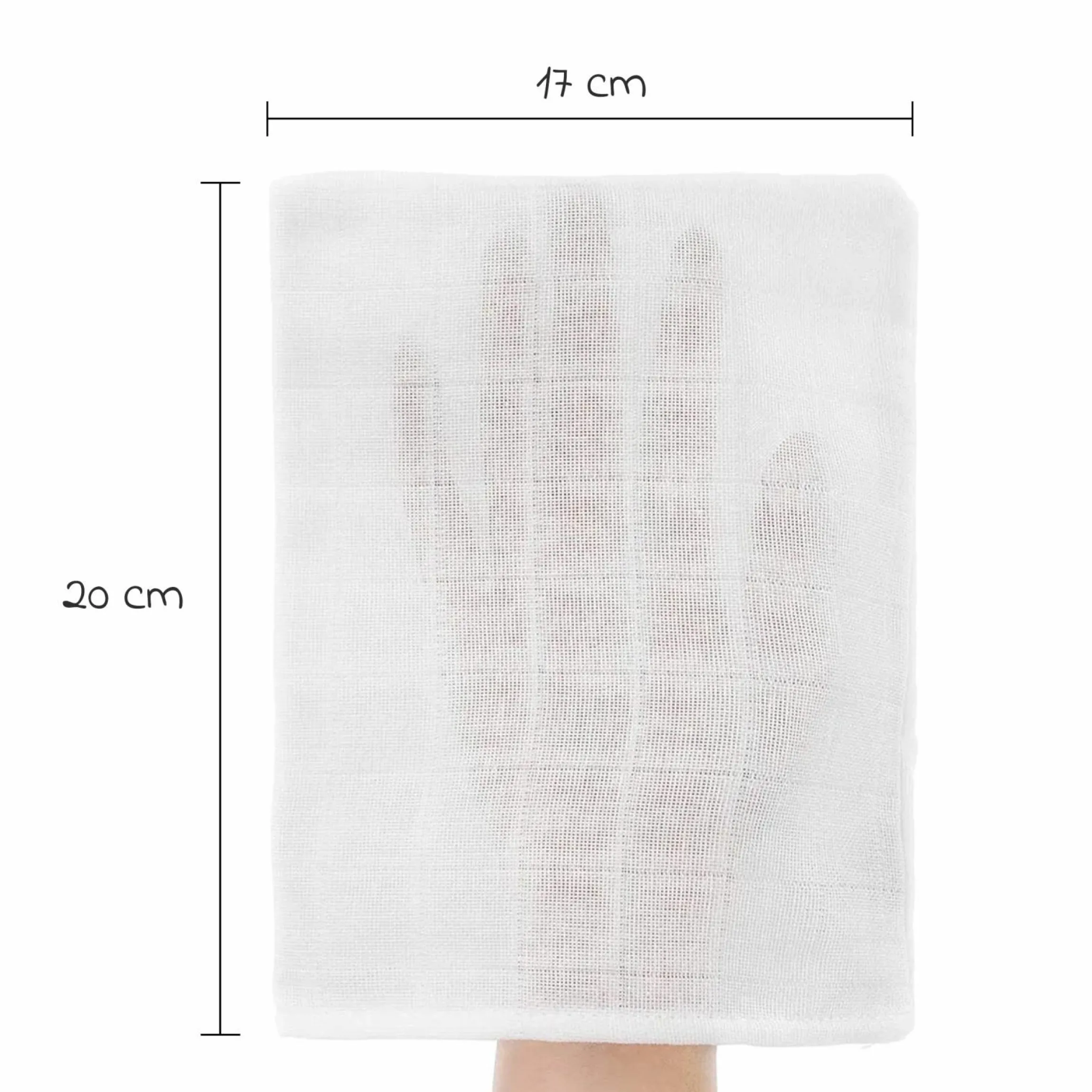 Mull-Waschhandschuh 10er Pack - Weiß