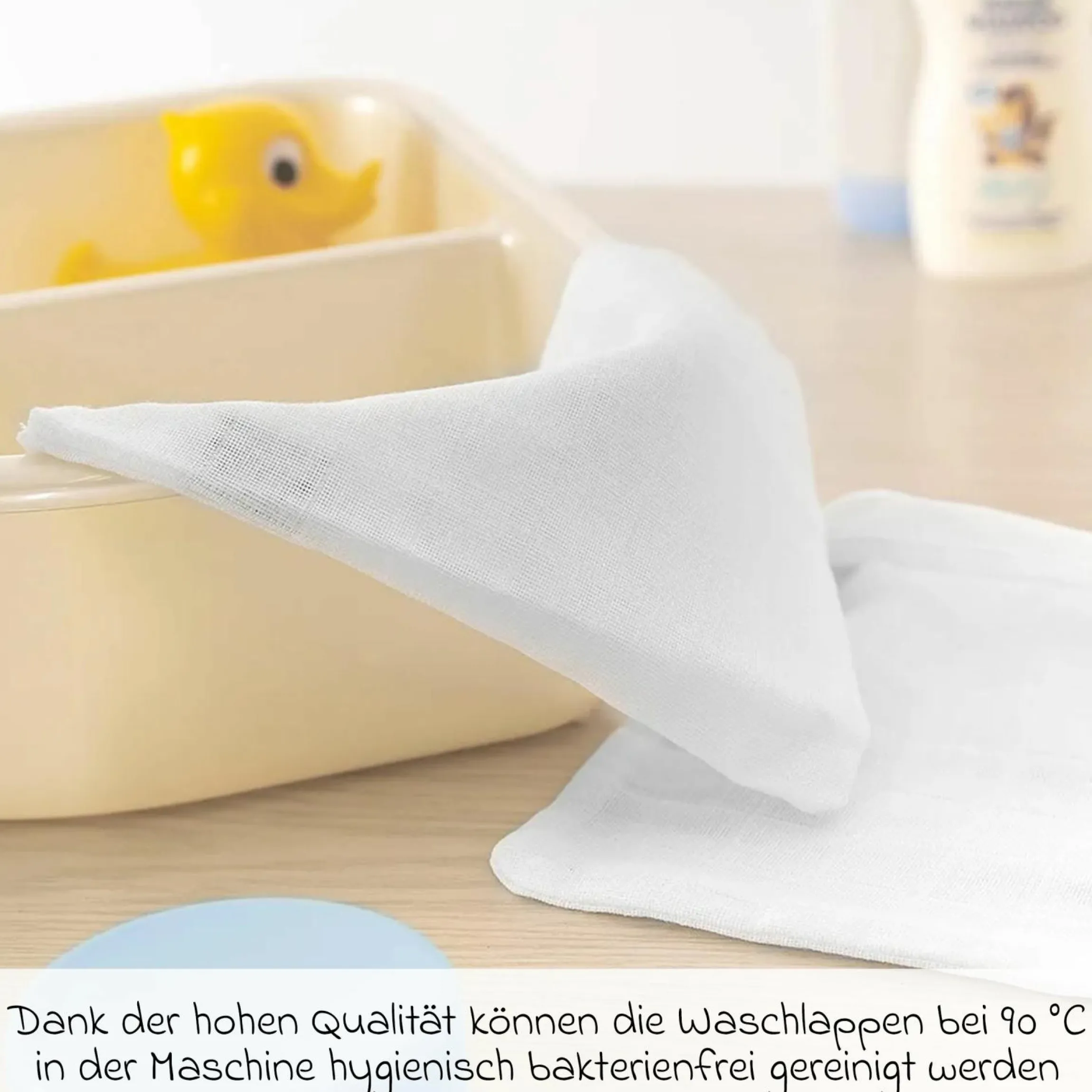 Mull-Waschhandschuh 10er Pack - Weiß