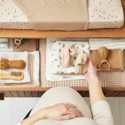 Mullwindel / Mulltuch / Pucktuch / Swaddle 2er Pack Musselin 120 x 120 cm - Soft Sand / Taupe