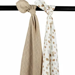 Mullwindel / Mulltuch / Pucktuch / Swaddle 2er Pack 120 x 120 cm - Stains - Sand