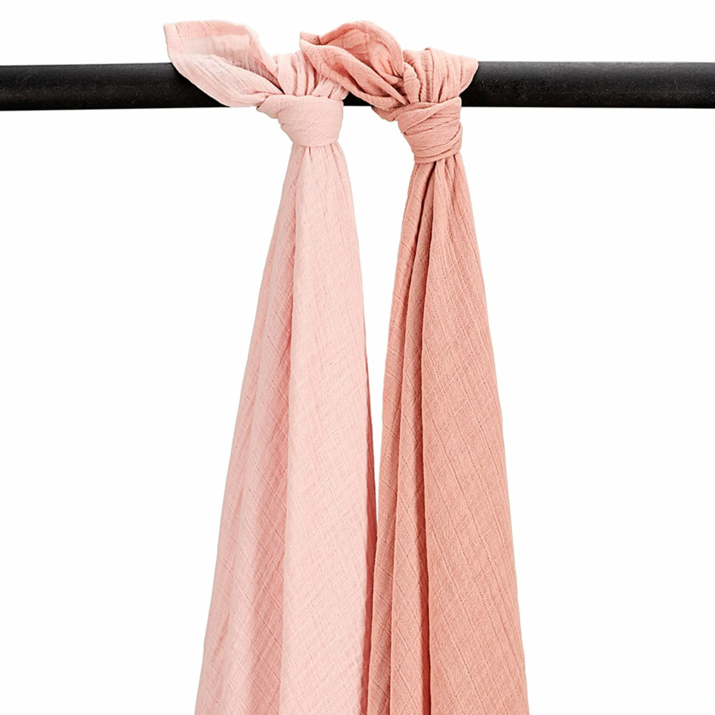 Mullwindel / Mulltuch / Pucktuch / Swaddle 2er Pack Musselin 120 x 120 cm - Soft Rose / Rose