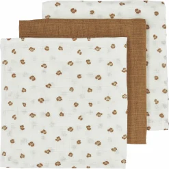 Mullwindel / Mulltuch / Pucktuch / Swaddle 3er Pack 70 x 70 cm - Mini Panther - Toffee