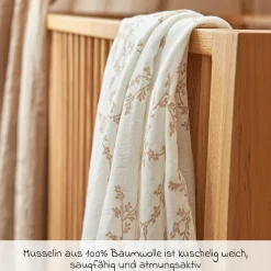 Mullwindel / Mulltuch / Pucktuch / Swaddle 2er Pack Musselin 120 x 120 cm - Branches - Sand
