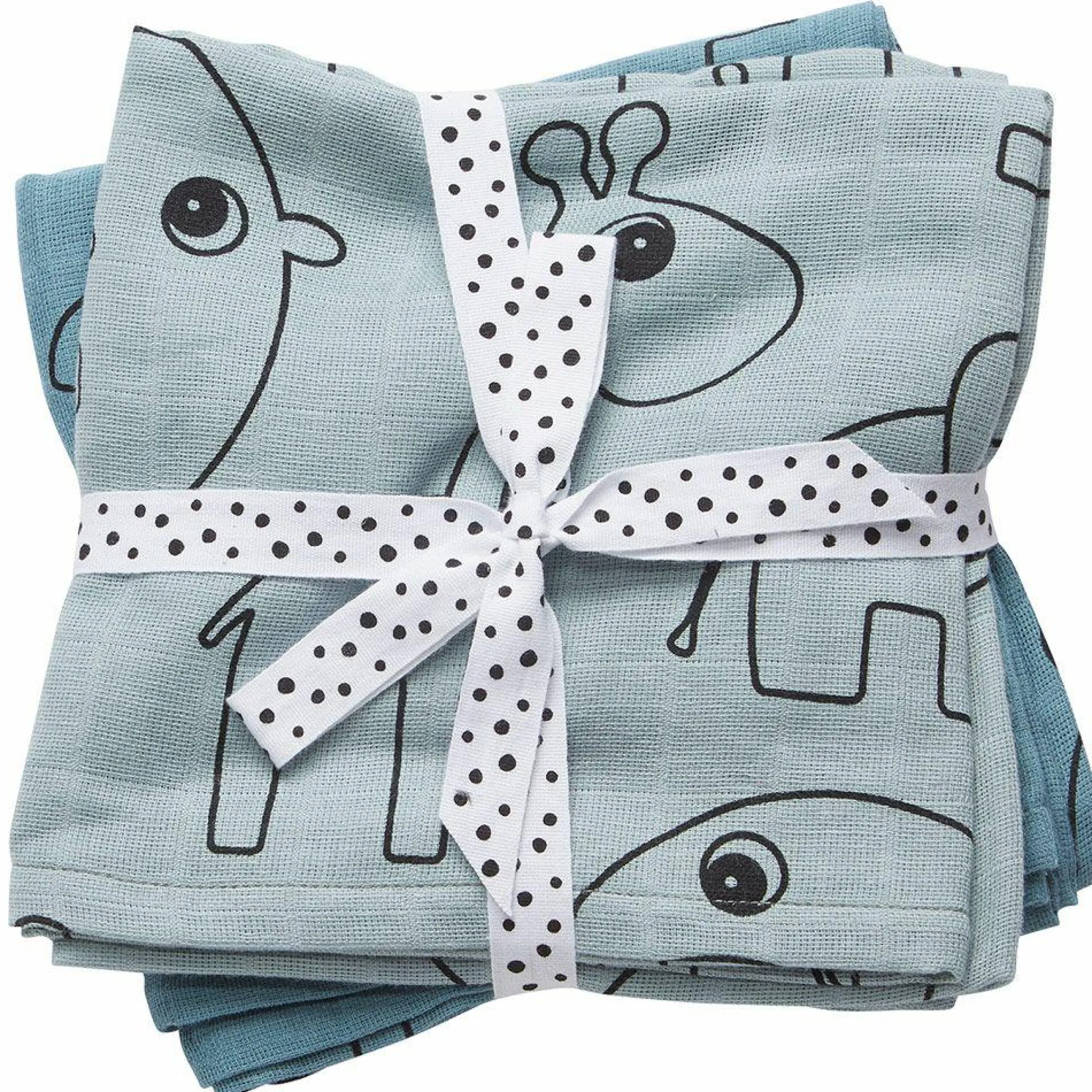Mullwindel / Mulltuch / Pucktuch - 2er Pack - 70 x 70 cm - Deer Friends - Blau