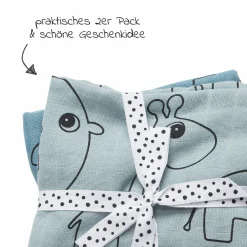 Mullwindel / Mulltuch / Pucktuch - 2er Pack - 70 x 70 cm - Deer Friends - Blau