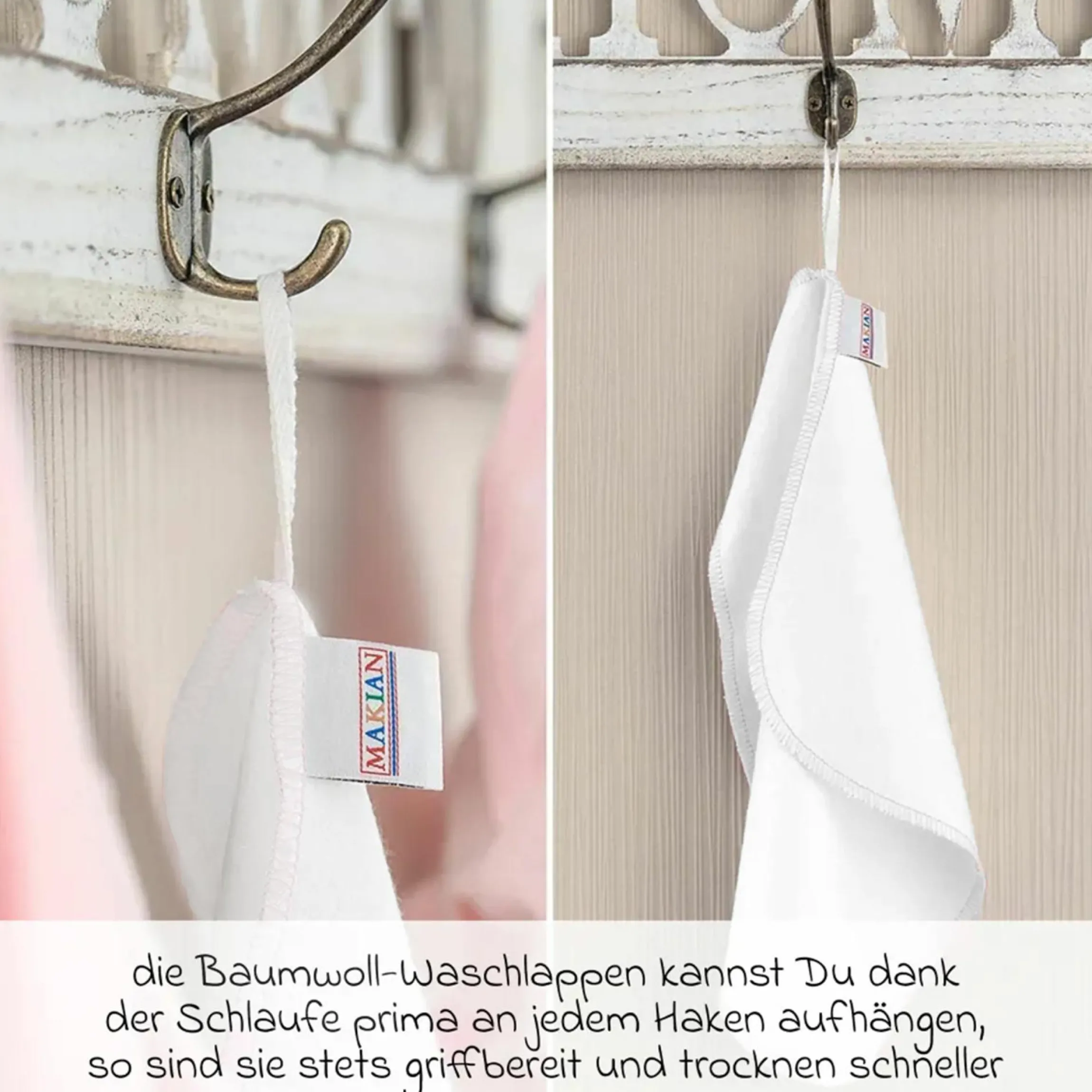 Mullwindel / Mulltuch / Spucktuch / Pflegetuch 9er Pack 40 x 40 cm - Orchidee / Puder / Weiß