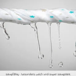 Mullwindel / Mulltuch 3er Pack 80 x 80 cm - Punkte / Sterne / Weiß