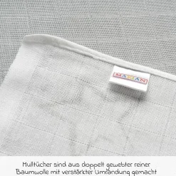 Mullwindel / Mulltuch 4er Pack 70 x 70 cm - Sterne - Weiß Grau