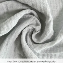 Mullwindel / Mulltuch 4er Pack 70 x 70 cm - Sterne - Weiß Grau
