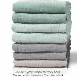 Mullwindel / Mulltuch 8er Pack 70 x 70 cm - Icegreen / Mint / Beige / Taupe
