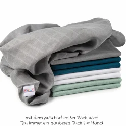 Mullwindel / Mulltuch 8er Pack 80 x 80 cm - Patina / Mint