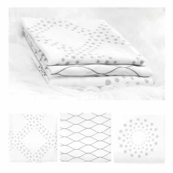 Mullwindel / Mulltuch 3er Pack 80 x 80 cm - Modern Design - Grau Weiß