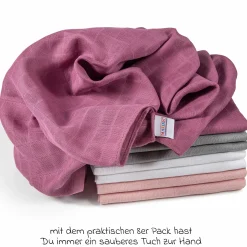Mullwindel / Mulltuch 8er Pack 80 x 80 cm - Orchidee / Puder
