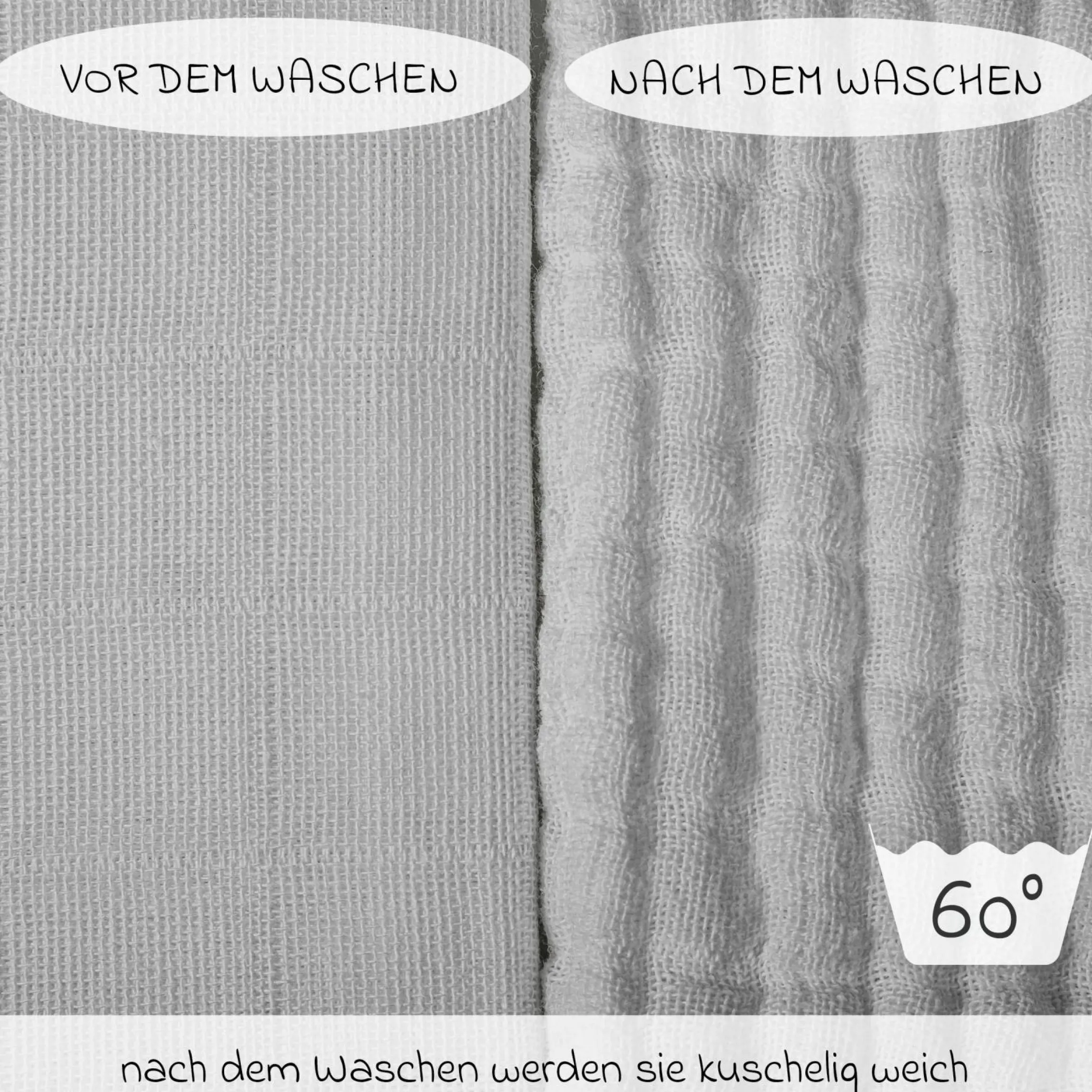 Mullwindel / Mulltuch 10er Pack 80 x 80 cm - Grau