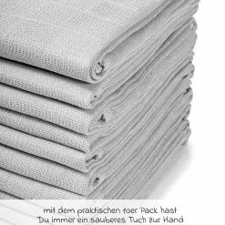 Mullwindel / Mulltuch 10er Pack 80 x 80 cm - Grau
