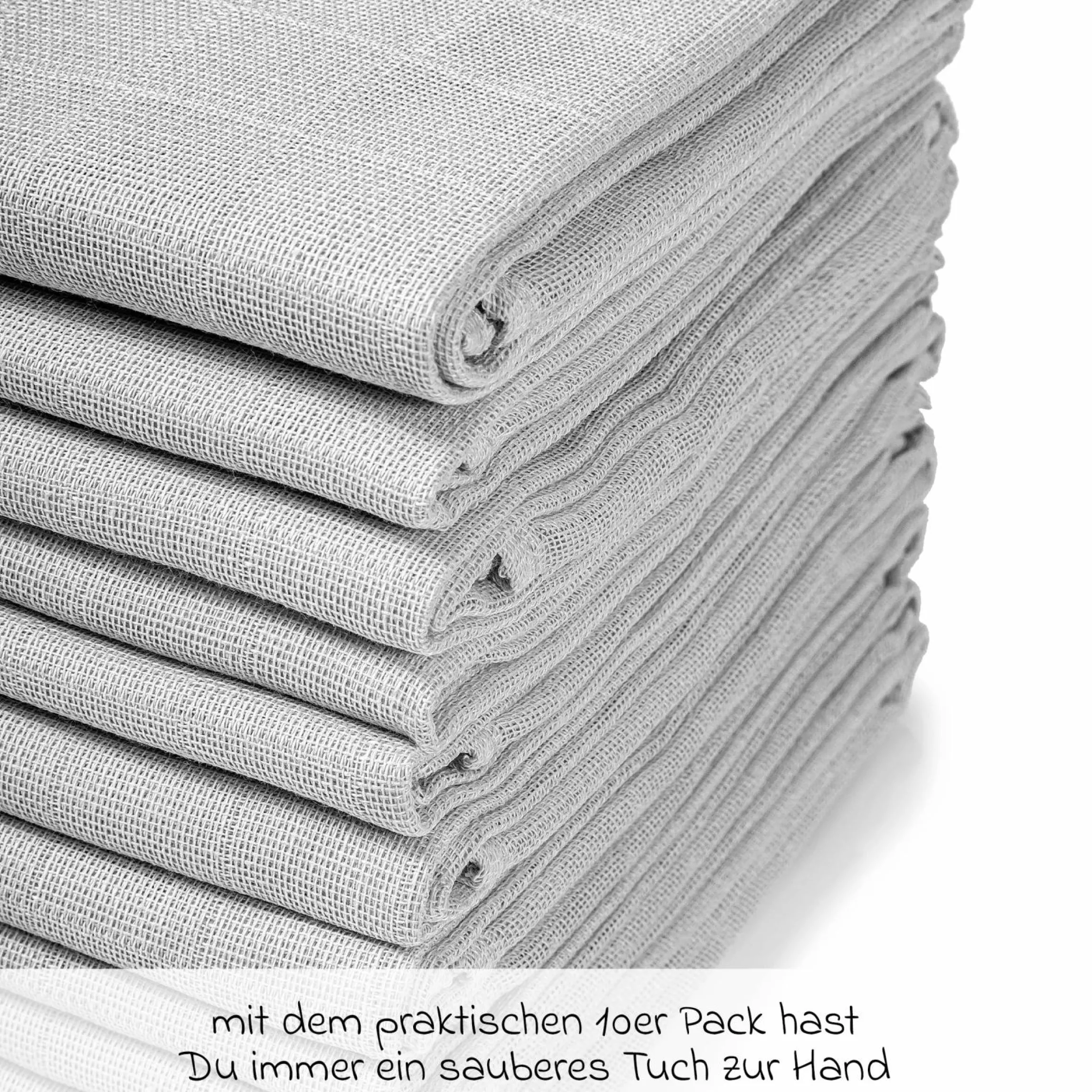 Mullwindel / Mulltuch 10er Pack 80 x 80 cm - Grau
