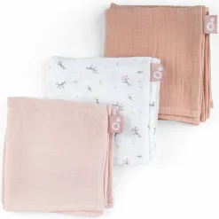 Mullwindel / Mulltuch 3er Pack Lovely 70 x 70 cm - Flower Pink
