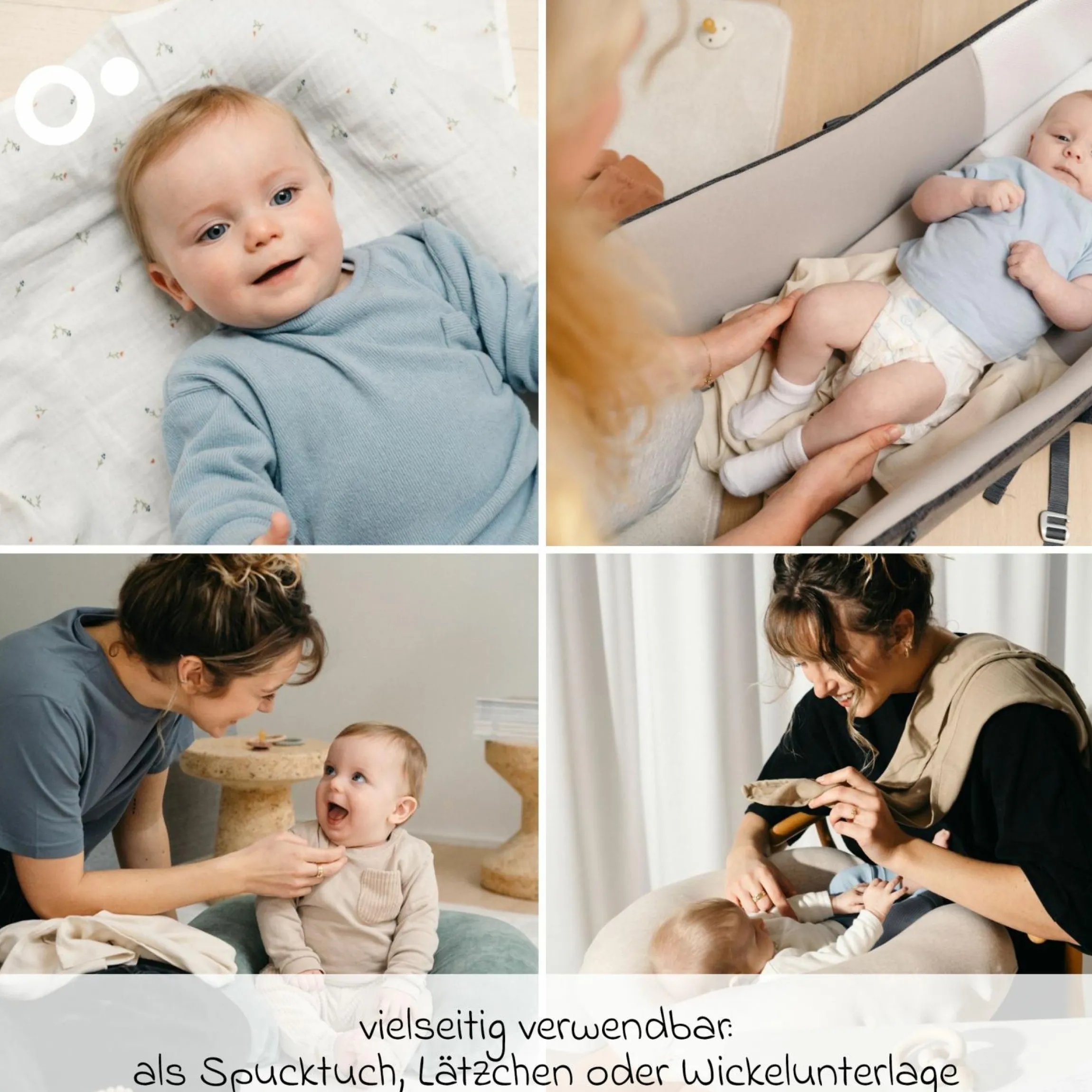 Mullwindel / Mulltuch 3er Pack Lovely 70 x 70 cm - Sweety Cream