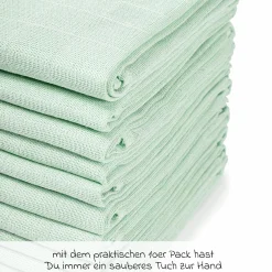 Mullwindel / Mulltuch 10er Pack 80 x 80 cm - Mint