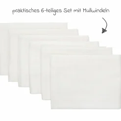Mullwindel 6er Pack 60 x 60 cm - Weiß