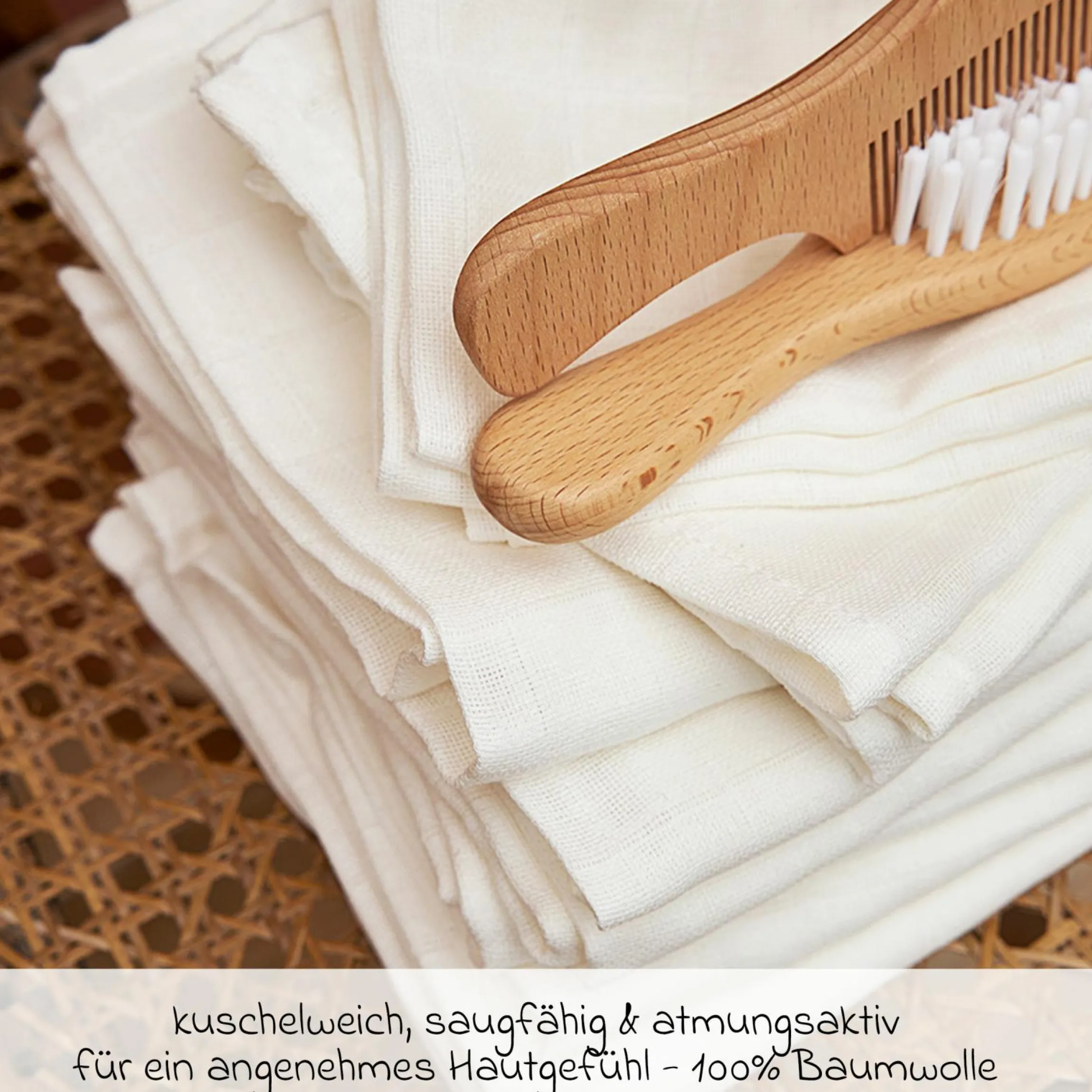 Mullwindel 6er Pack 60 x 60 cm - Weiß