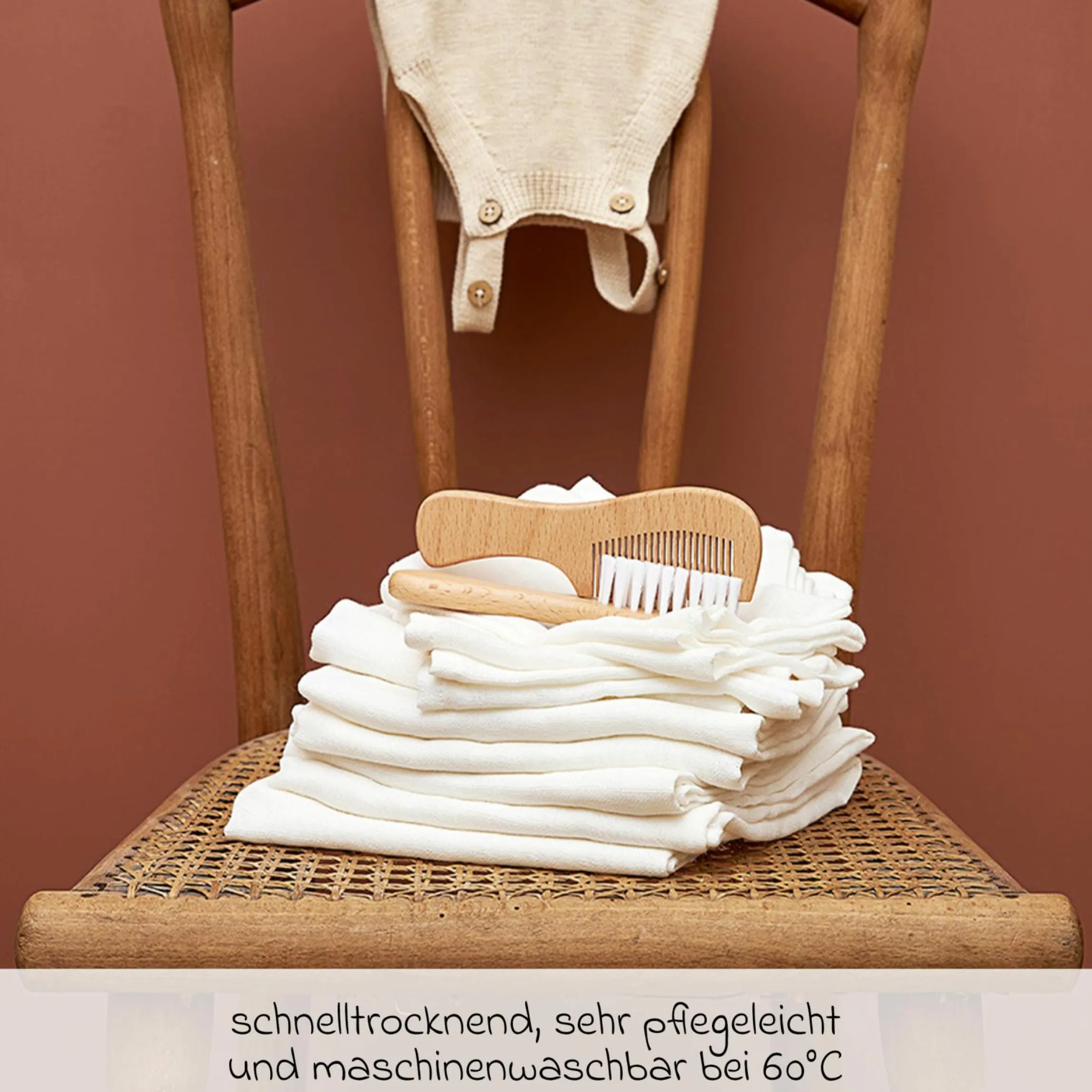Mullwindel 6er Pack 60 x 60 cm - Weiß