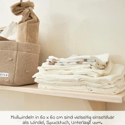 Mullwindel 6er Pack 60 x 60 cm - Weiß
