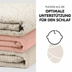 Mullwindeln / Mulltücher / Spucktücher Cuddle N Clean - 3er Set 80 x 80 cm - Beige Dots / Cork / Beige